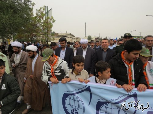 مراسم راهپیمایی یوم الله 13 آبان در شهر آق قلا برگزار شد