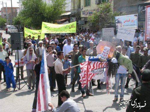 گزارش تصویری حضور مردم شهرستان آق قلا در راهپیمایی روز جهانی قدس