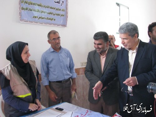 گزارش تصویری از بازدید فرماندار شهرستان آق قلا از طرح ویزیت رایگان جمعیت هلال احمر