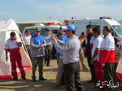 مانور بزرگ زلزله در روستای قرنجیک پورامان شهرستان آق قلا برگزار شد