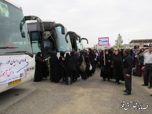 370 نفر از دانش آموزان دختر شهرستان آق قلا به اردوی راهیان نور اعزام شدند