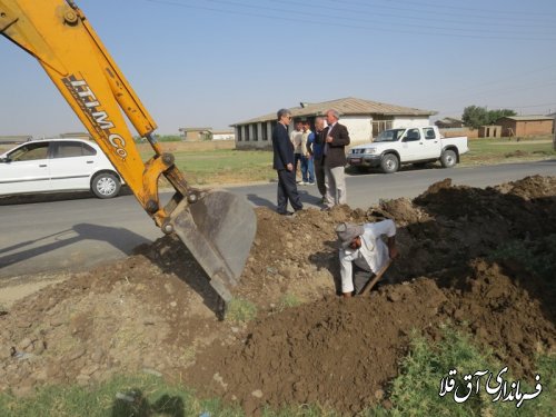 بازدید فرماندار شهرستان آق قلا از اجرای پروژه خط انتقال آب شرب به روستاهای شفتالوباغ علیا و سفلی