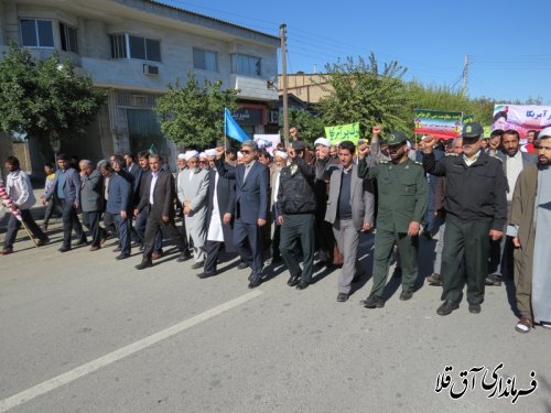 مراسم راهپیمایی با شکوه یوم الله سیزده آبان در شهرستان آق قلا