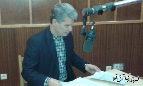 مصاحبه زنده رادیویی فرماندار شهرستان آق قلا در خصوص دهه فجر و ستاد انتخابات