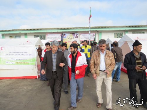 بازدید فرماندار شهرستان آق قلا از طرح ویزیت رایگان جمعیت هلال احمر