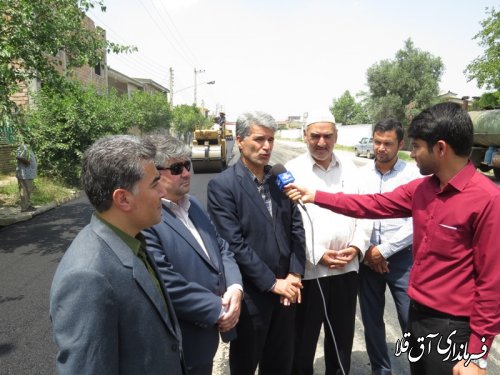 بازدید فرماندار از پروژه آسفالت خیابانهای شهر آق قلا