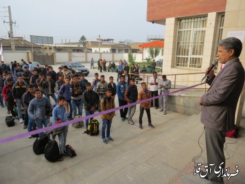 مراسم بدرقه کاروان راهیان نور دانش آموزی شهرستان آق قلا