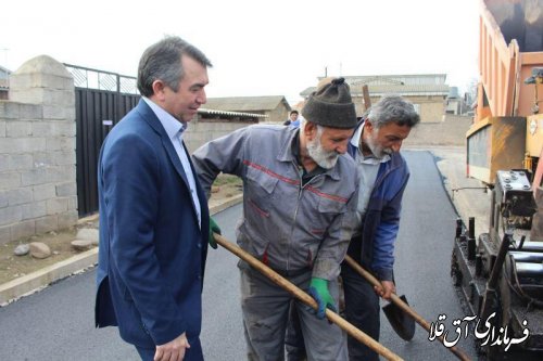 بازدید فرماندار از پروژه های عمرانی و آسفالت خیابانهای شهر انبار الوم