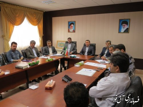 جلسه هماهنگی کمیته وصول مطالبات شبکه های زیرساخت شهرستان آق قلا