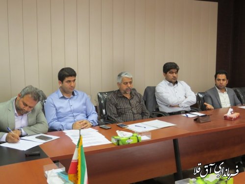 جلسه هماهنگی کمیته وصول مطالبات شبکه های زیرساخت شهرستان آق قلا