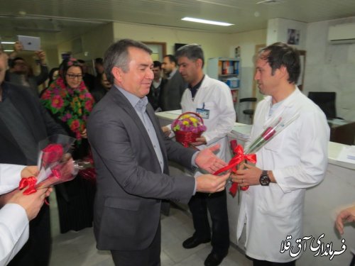 دیدار فرماندار شهرستان آق قلا با پرستاران بیمارستان آل جلیل