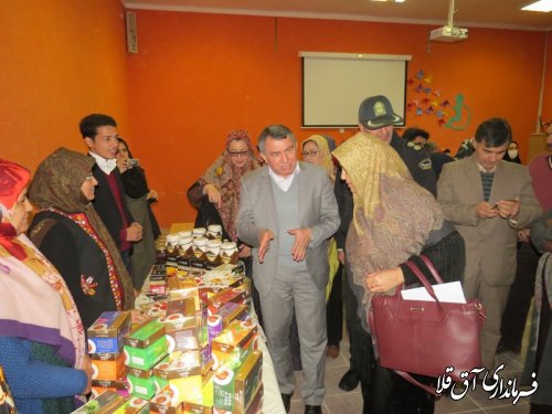 نمایشگاه خیریه غذا و صنایع دستی در شهرستان آق قلا افتتاح شد
