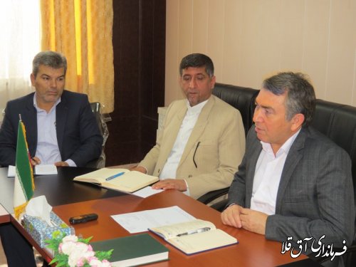 جلسه هماهنگی اجرای طرح ملی سیماک و GNF (جی نف) در شهرستان آق قلا برگزار شد