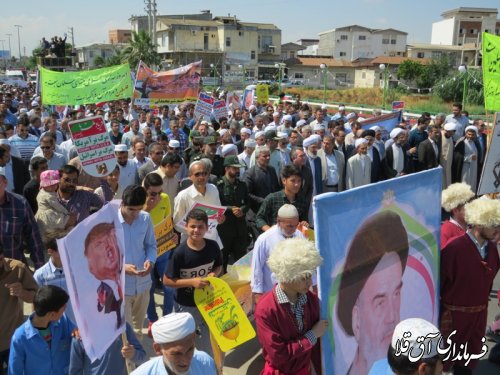 مراسم راهپیمایی روز جهانی قدس در شهر آق قلا برگزار شد