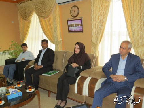 فرماندار شهرستان آق قلا با مدیر عامل بانک کشاورزی استان نشست مشترک برگزار کرد