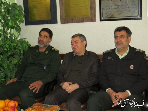 دیدار نماینده عالی دولت با فرمانده جدید ناحیه مقاومت بسیج شهرستان آق قلا