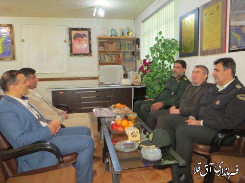 دیدار نماینده عالی دولت با فرمانده جدید ناحیه مقاومت بسیج شهرستان آق قلا