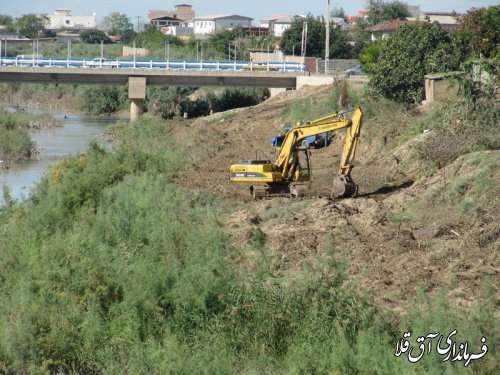 آغاز نقشه برداری پروژه لایروبی رودخانه گرگانرود در شهر آق قلا