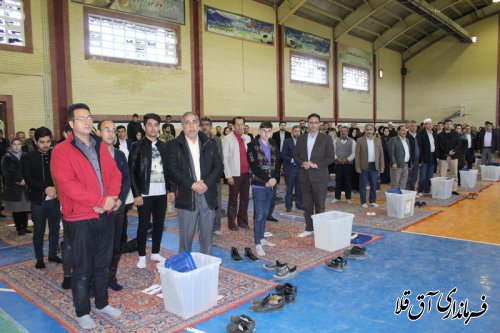 مانور برگزاری یازدهمین دوره انتخابات مجلس شورای اسلامی در شهرستان آق قلا برگزار شد