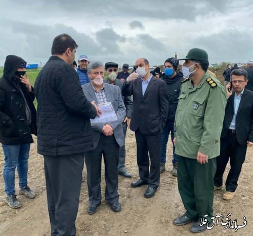 استاندار گلستان از روند اجرای دایک حفاظتی یلمه خندان شهرستان آق قلا بازدید کرد