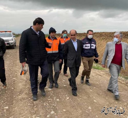 استاندار گلستان از روند اجرای دایک حفاظتی یلمه خندان شهرستان آق قلا بازدید کرد