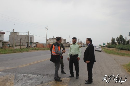 بازدید فرماندار از مصیر  جاده ای  آق قلا به بندر ترکمن 